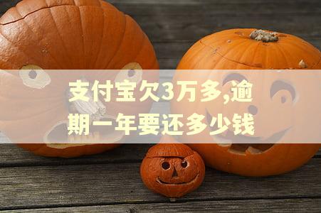 支付宝欠3万多,逾期一年要还多少钱
