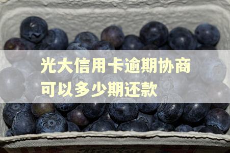 光大信用卡逾期协商可以多少期还款