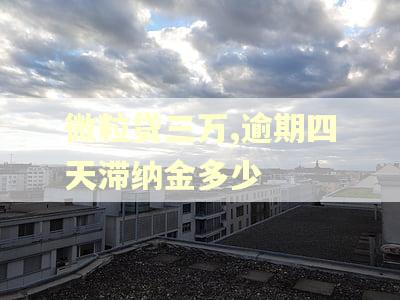 微粒贷三万,逾期四天滞纳金多少