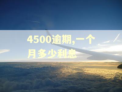 4500逾期,一个月多少利息 4500逾期,一个月多少利息