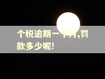 个税逾期一个月,罚款多少呢!