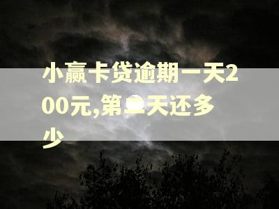 小赢卡贷逾期一天200元,第二天还多少