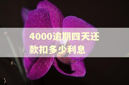 4000逾期四天还款扣多少利息