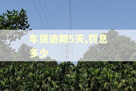 车贷逾期5天,罚息多少 车贷逾期5天,罚息多少