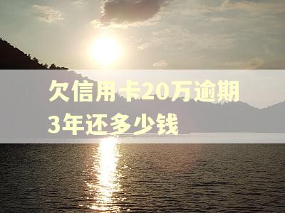 欠信用卡20万逾期3年还多少钱