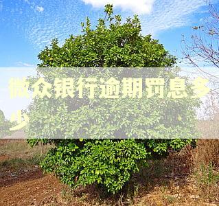 微众银行逾期罚息多少