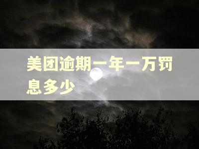 美团逾期一年一万罚息多少