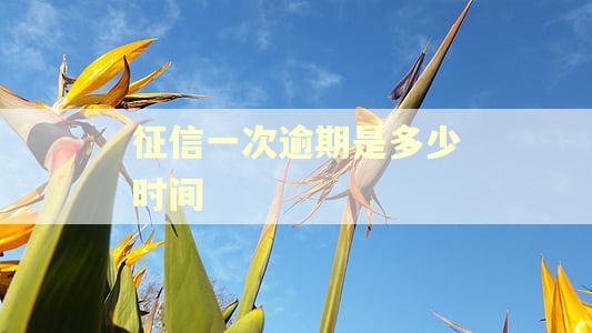 征信一次逾期是多少时间