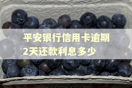 平安银行信用卡逾期2天还款利息多少