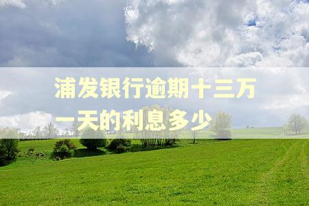 浦发银行逾期十三万一天的利息多少