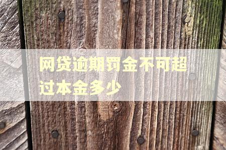 网贷逾期罚金不可超过本金多少