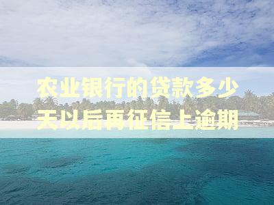 农业银行的贷款多少天以后再征信上逾期