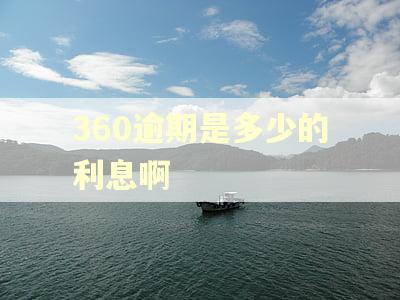 360逾期是多少的利息啊