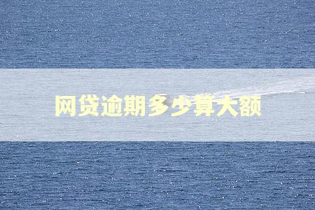 网贷逾期多少算大额 网贷逾期多少算大额