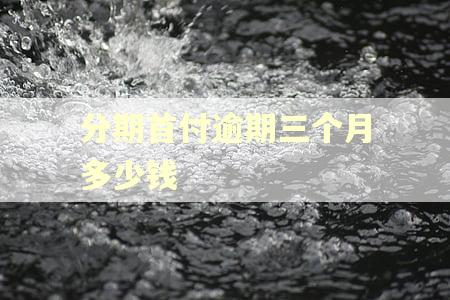 分期首付逾期三个月多少钱