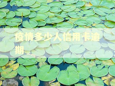 疫情多少人信用卡逾期