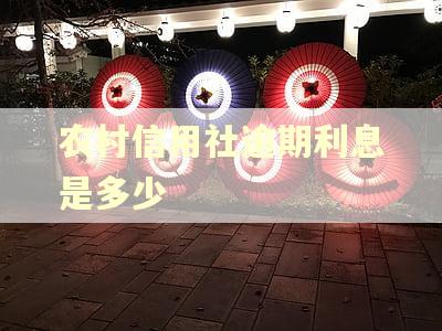 农村信用社逾期利息是多少