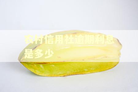 农村信用社逾期利息是多少 农村信用社逾期利息是多少