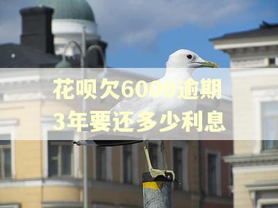 花呗欠6000逾期3年要还多少利息