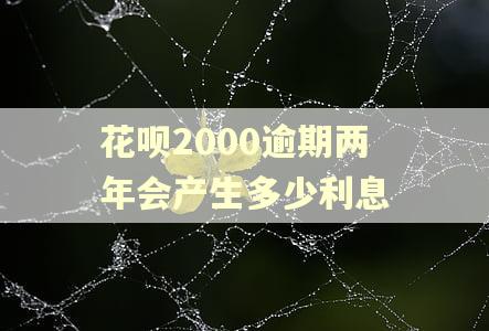 花呗2000逾期两年会产生多少利息 花呗2000逾期两年会产生多少利息