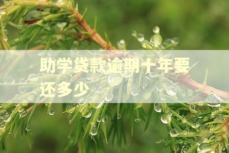 助学贷款逾期十年要还多少