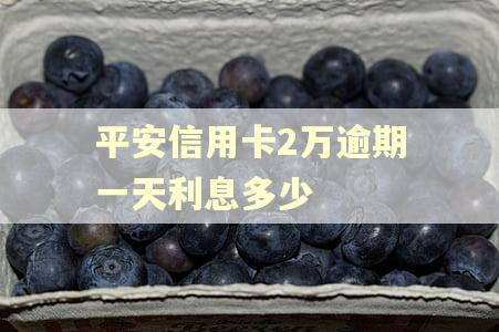 平安信用卡2万逾期一天利息多少