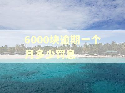 6000块逾期一个月多少罚息