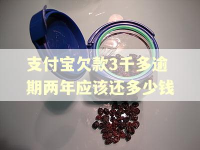 支付宝欠款3千多逾期两年应该还多少钱