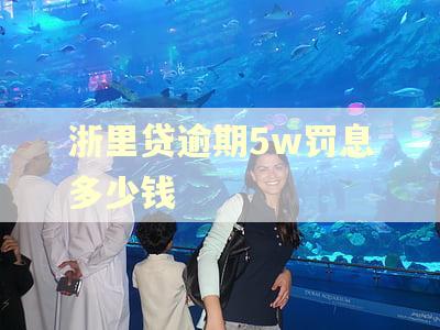 浙里贷逾期5w罚息多少钱 浙里贷逾期5w罚息多少钱