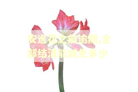 安逸花之前逾期,全部结清能减免多少
