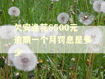 欠安逸花6500元逾期一个月罚息是多少 欠安逸花6500元逾期一个月罚息是多少