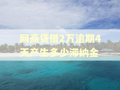 网商贷借2万逾期4天产生多少滞纳金 网商贷借2万逾期4天产生多少滞纳金