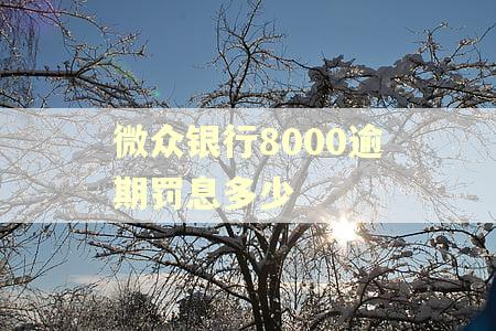 微众银行8000逾期罚息多少