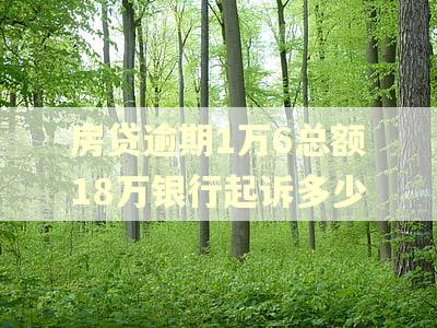 房贷逾期1万6总额18万银行起诉多少 房贷逾期1万6总额18万银行起诉多少