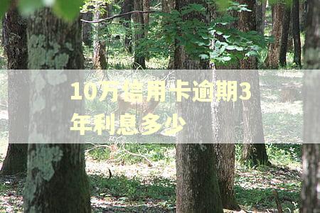 10万信用卡逾期3年利息多少 10万信用卡逾期3年利息多少