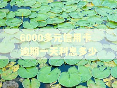 6000多元信用卡逾期一天利息多少