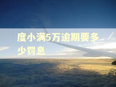 度小满5万逾期要多少罚息