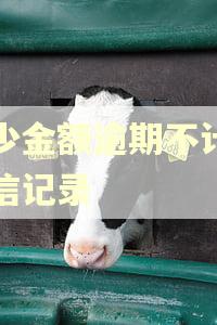 多少金额逾期不计入征信记录