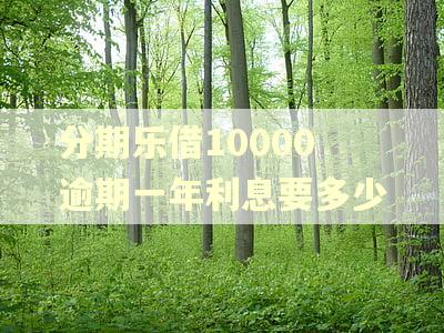 分期乐借10000逾期一年利息要多少