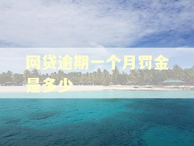 网贷逾期一个月罚金是多少