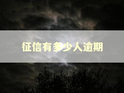 征信有多少人逾期