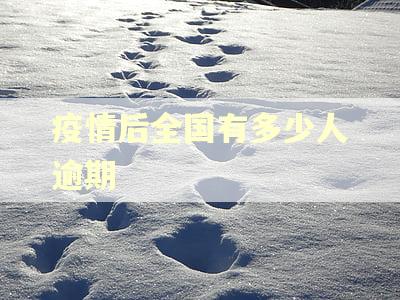 疫情后全国有多少人逾期