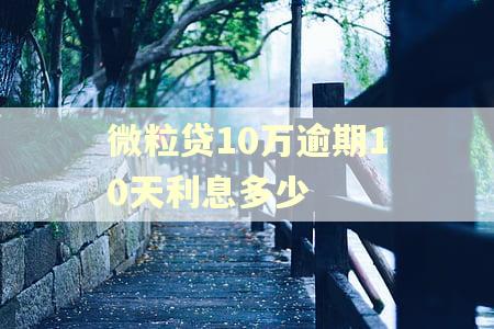 微粒贷10万逾期10天利息多少 微粒贷10万逾期10天利息多少