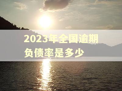 2023年全国逾期负债率是多少