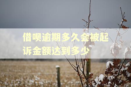 借呗逾期多久会被起诉金额达到多少