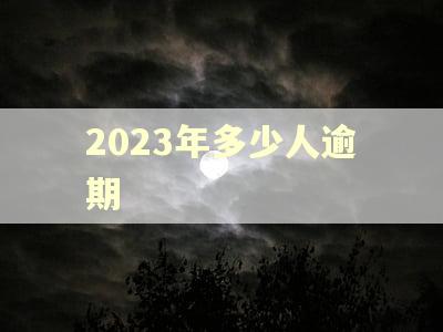 2023年多少人逾期