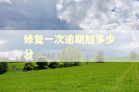 修复一次逾期加多少分 修复一次逾期加多少分