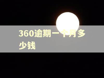 360逾期一个月多少钱