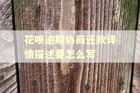 花呗逾期协商还款详情描述要怎么写