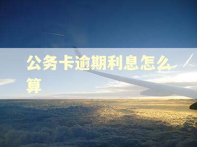 公务卡逾期利息怎么算 公务卡逾期利息怎么算